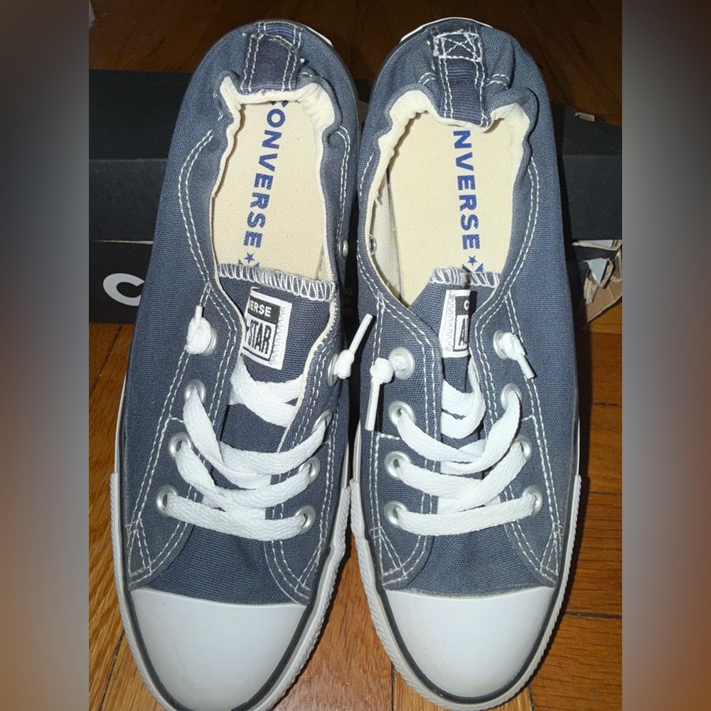 Converse Navy Blue and White Sneakers